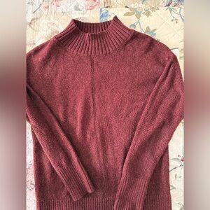 LOFT Burgundy Turtleneck Sweater